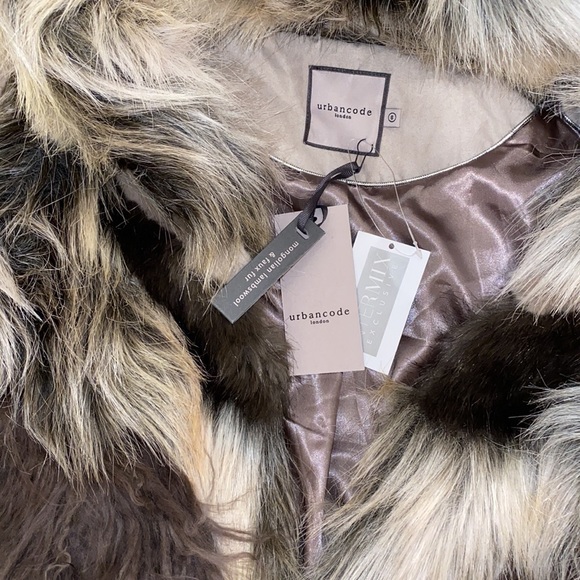 NWOT urbancode London multicolor faux fur coat 8 - Picture 2 of 4